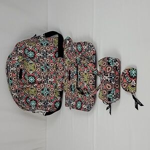 Vera Bradley 4 Piece Weekender, Ribbons Or Sierra Flower Pattern Design Set